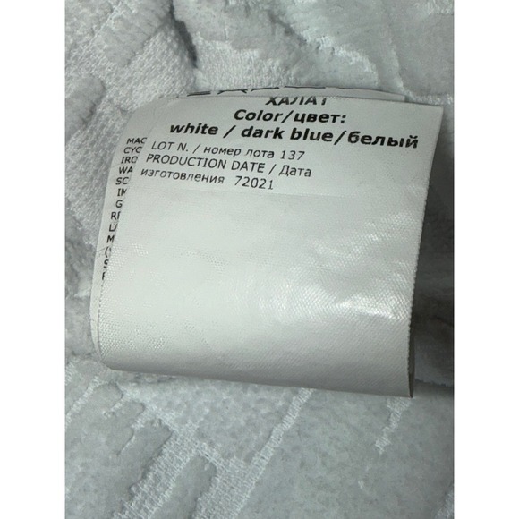 Couture Philipp Plein Bathrobe En Plein Air White Blue‎ 100% Cotton Small Luxury - Picture 10 of 14